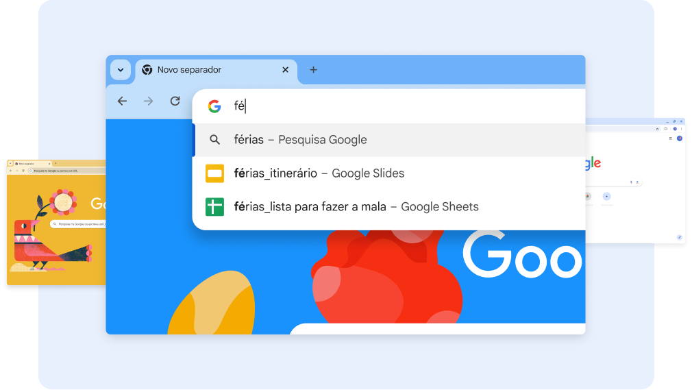 Uma pesquisa por 'do' apresenta Documentos de férias. Em seguida, tocando num atalho do Sheets, é apresentada uma página denominada Lista para fazer a mala para as férias.